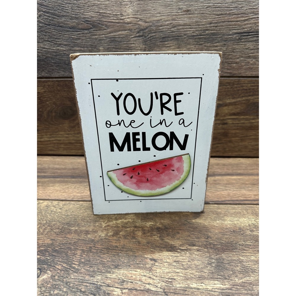 You're One in a Melon Wood‎ Sign Watermelon Summer Decor Gift Rustic Charm